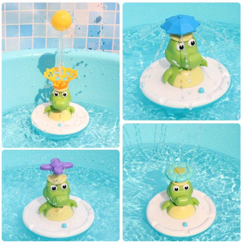 Crocodile Bath Toy for Kids Water Spray Play Set with Accessories