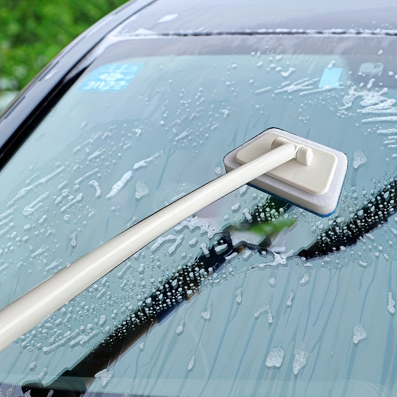 1pc Car Multifunctional Cleaning Brush with 3 Replacement Sponges