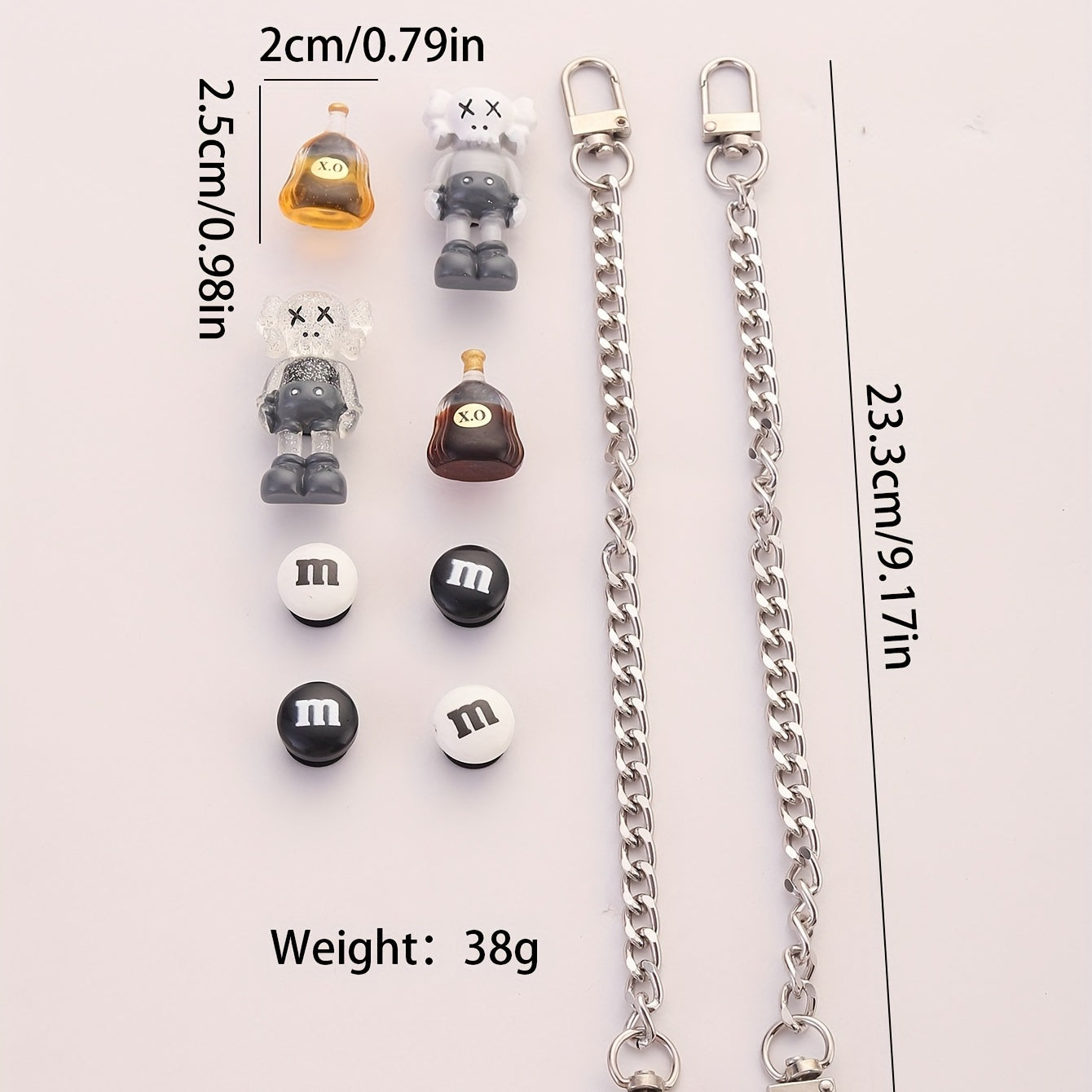 10pcs Mini Drink Bottle Shoe Charm Chain Clogs Buckle Sandal Slipper