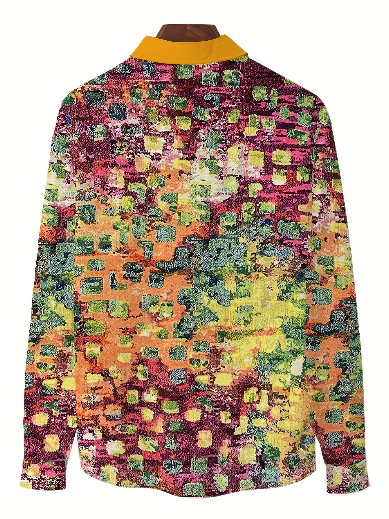 Men's Colorful Print Casual Button Up Shirt