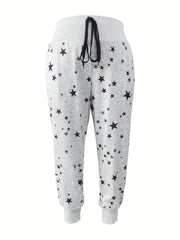  Women's Star Print High Rise Joggers