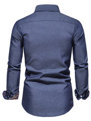 Men's Long Sleeve Denim Clash Shirt