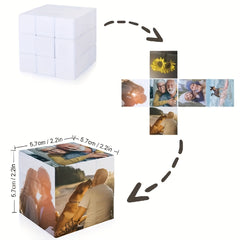 Personalized 3D Rotating Photo Cube Puzzle Gift