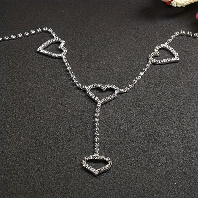 Vintage Hollow Metal Chain Rhinestone Dress Chain for Women