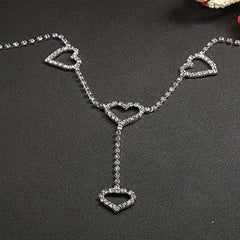 Vintage Hollow Metal Chain Rhinestone Dress Chain for Women