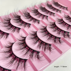 10 Pairs Faux Mink Hair False Eyelashes 3D Realistic Thick for Parties