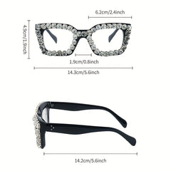 Rhinestone Cat Eye Light Blocking Glasses