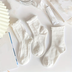 6 Pairs Mid Tube Socks Soft & Comfy Women's Stockings