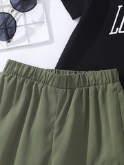 Boys LA Print T-Shirt & Shorts Set for Summer Kids