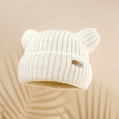 Pop Ears Beanie Winter Soft Knit Beanie Hat Warm Skull Cap for Women