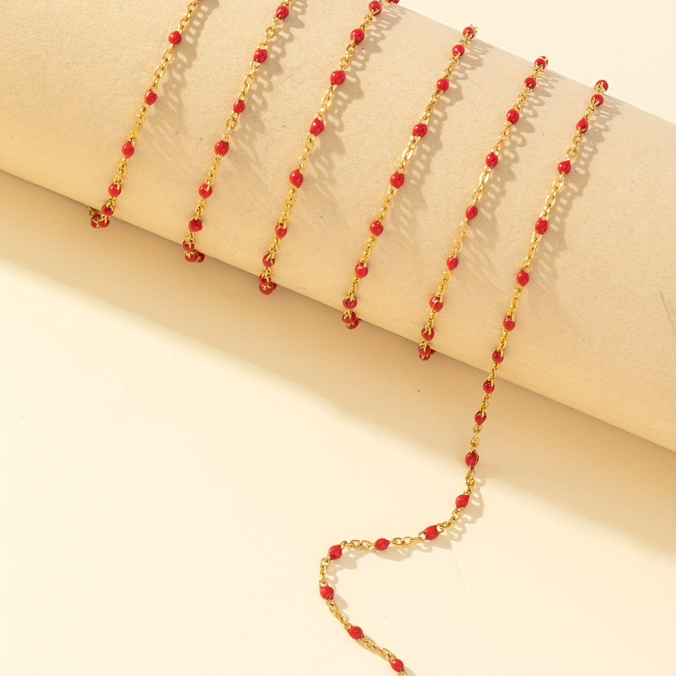1pc 1M Colorful Drip Oil Chain Necklace Bracelet Waist Chain Red Stainless Steel