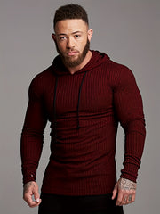 Men's Casual Lightweight Knitted Hooded Sweatshirt