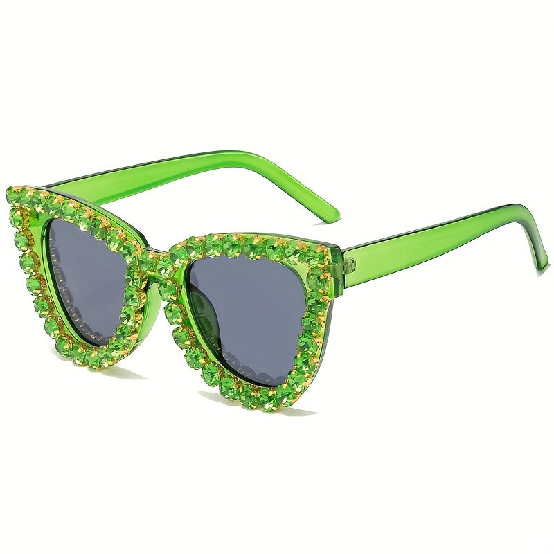 Cat Eye Rhinestones Sunglasses Vintage UV400 Sun Glasses