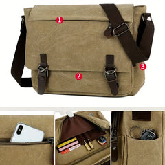 Retro Canvas Satchel Bag - Stylish & Waterproof