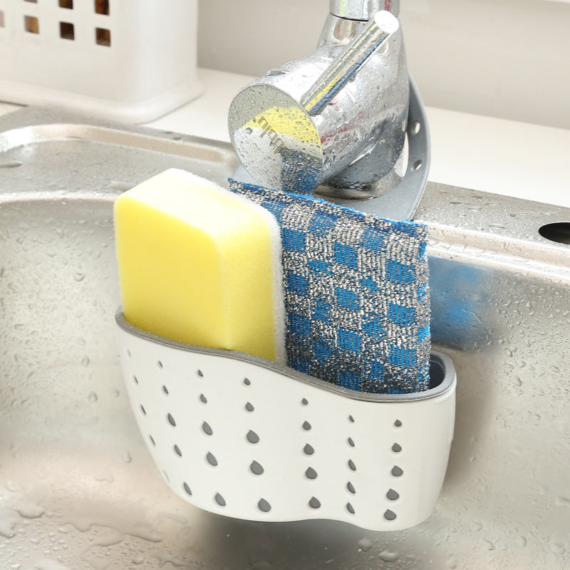 Adjustable Shoulder Strap Sink Sponge Rack - Organize and Drain Sponge