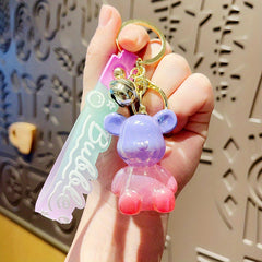 Cartoon Gradient Bear Keychain Bag Pendant Couples Gift