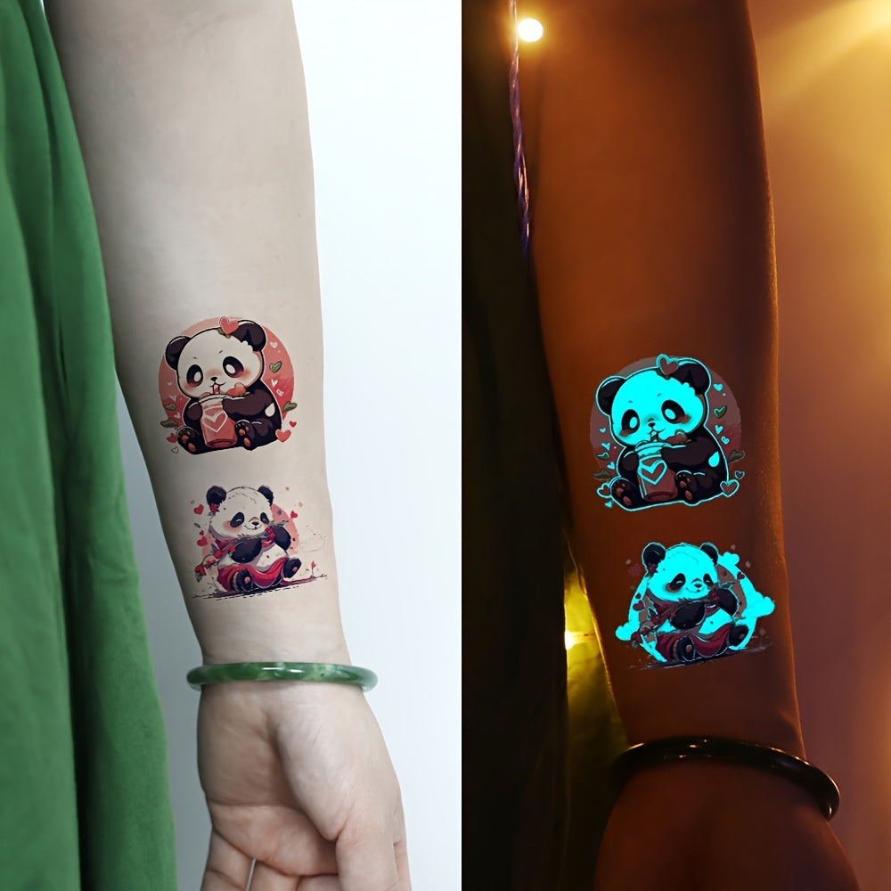 Glow in the Dark Animal Temporary Tattoos - Set of 13 Luminous Party Stickers