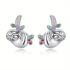 Sterling Silver Sloth Stud Earrings Kids Jewelry