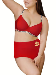 Women's Plus Size High Waisted Elastic Everyday Panties Set