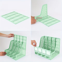 12pcs File Storage Rack Desktop File Holder For Home And Office