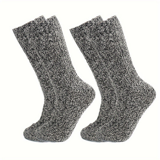 2 Pairs Wool Socks Thickened Warm Soft Mid-calf Socks