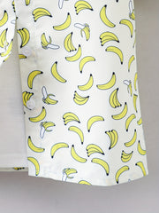 Boys Banana Print Shirt Vacation Beach Summer Kids Clothes