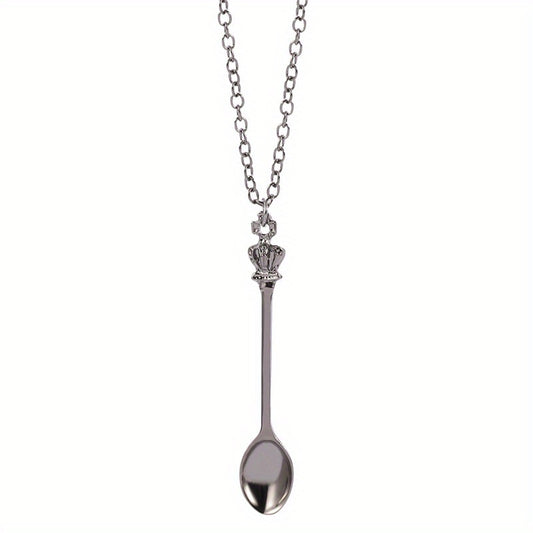 Vintage Crown Spoon Pendant Necklace Decorative Accessories