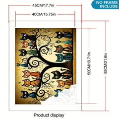 DIY Paint by Numbers Kit Tree Cat Relax Coloring Craft Ideal Gift