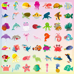 100pcs Marine Life Underwater World Series Cartoon Stickers