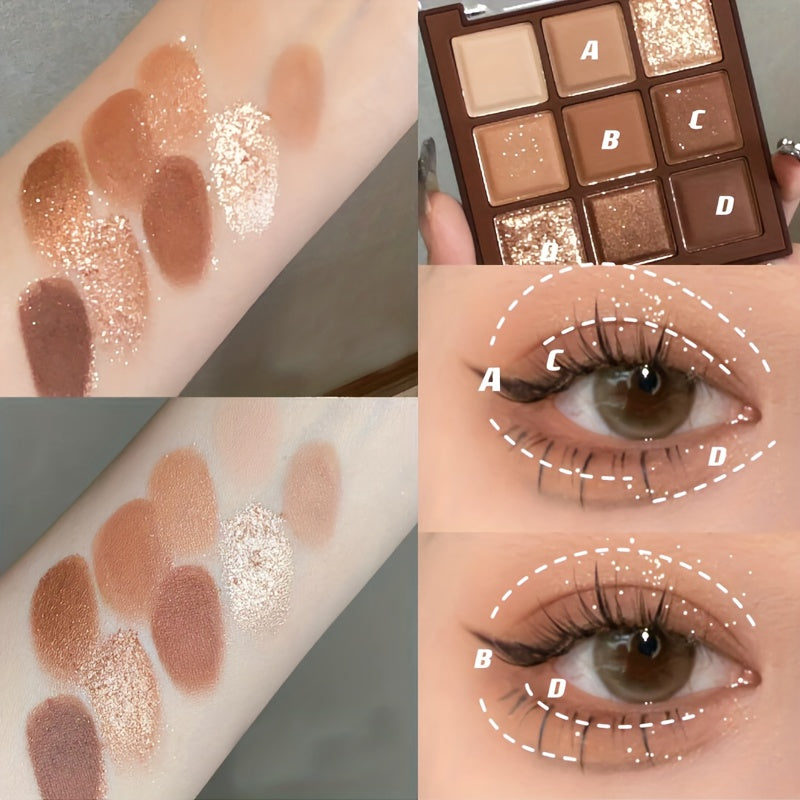 Mocha Brown Eyeshadow Tray Long Lasting Glamorous Eye Makeup