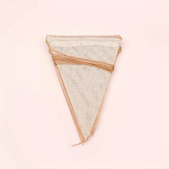 12pcs Burlap Lace Triangle Flag Wedding Party Decor