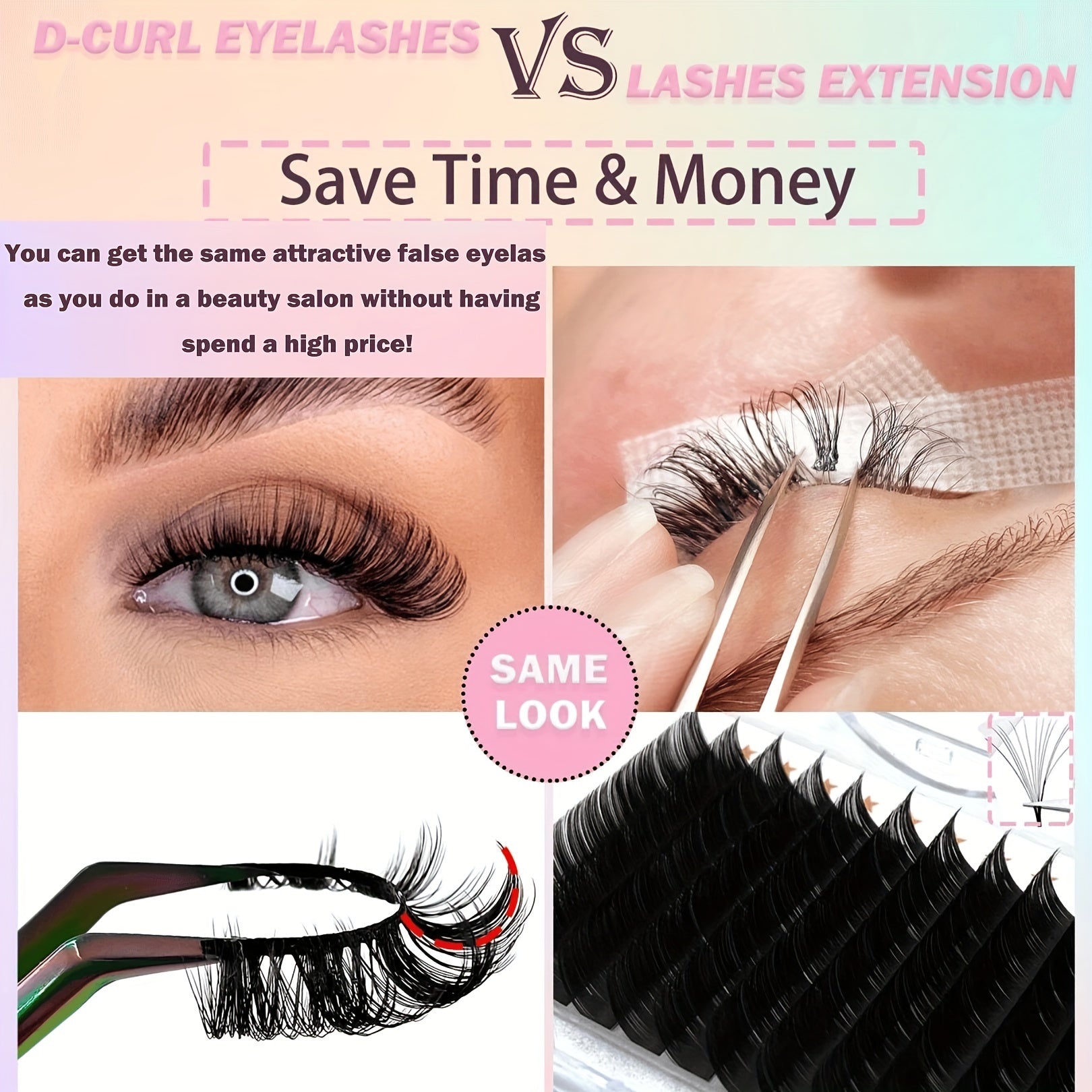 3 Pairs Cat Eye False Eyelashes, Curling and Long Lasting