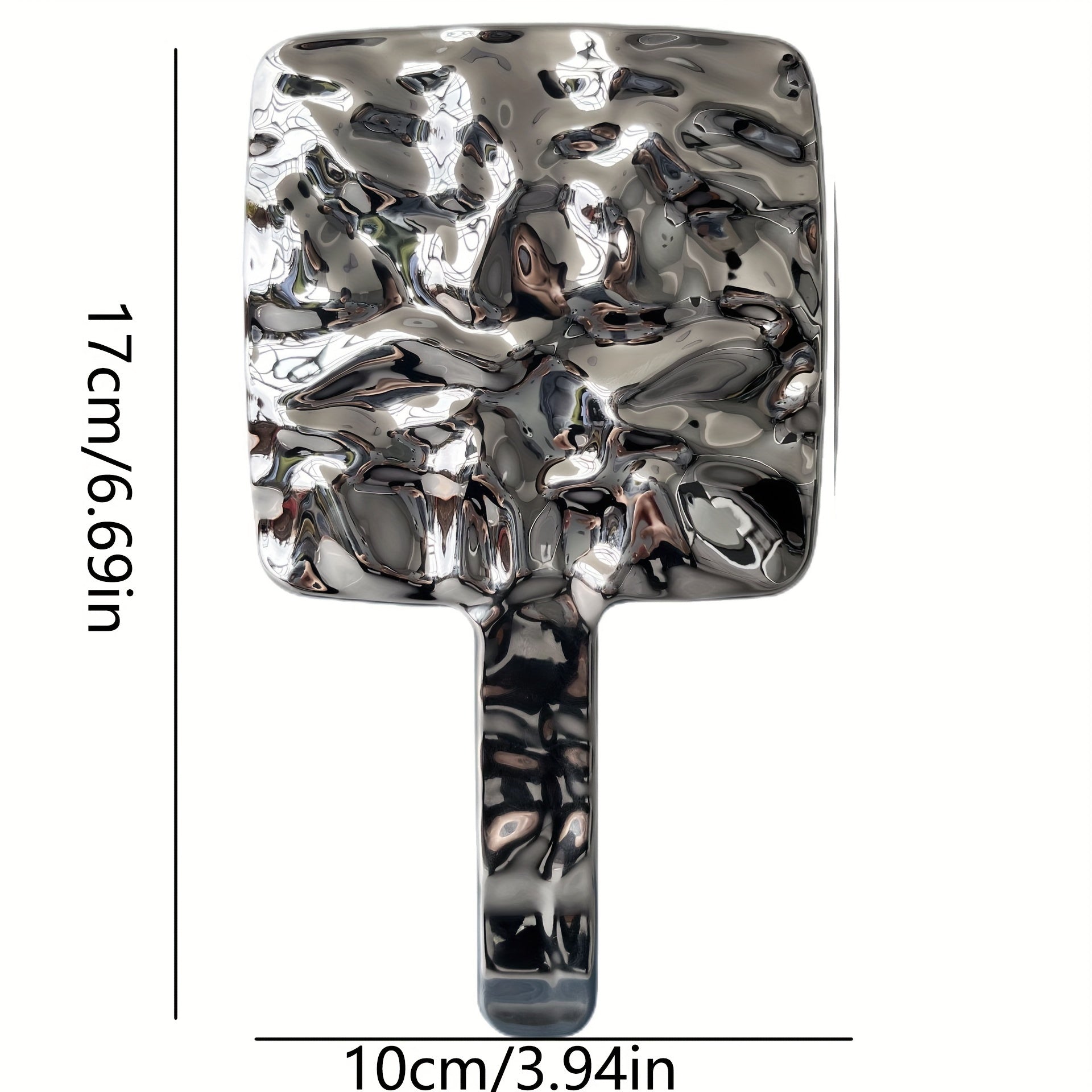 Wave Pattern Handheld Makeup Cosmetic Mirror Square Creative Vanity Mirror