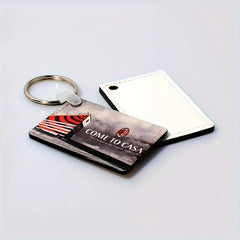 10pcs PU Double sided Heat Transfer Keychain Rectangular