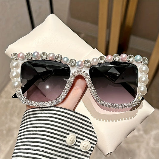 Glitter Rhinestone Cat Eye Sunglasses UV400 Summer Party Glasses