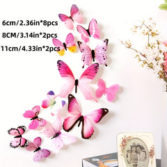 12pcs 3D Butterfly Wall Stickers for Wedding Room TV Background