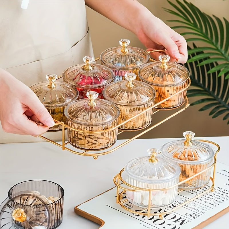 Transparent Round Dessert Jar Food Storage Box With Lid