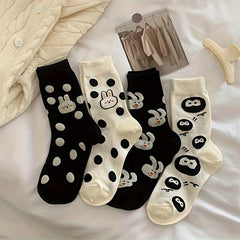 Cute Bunny Print Socks for Women