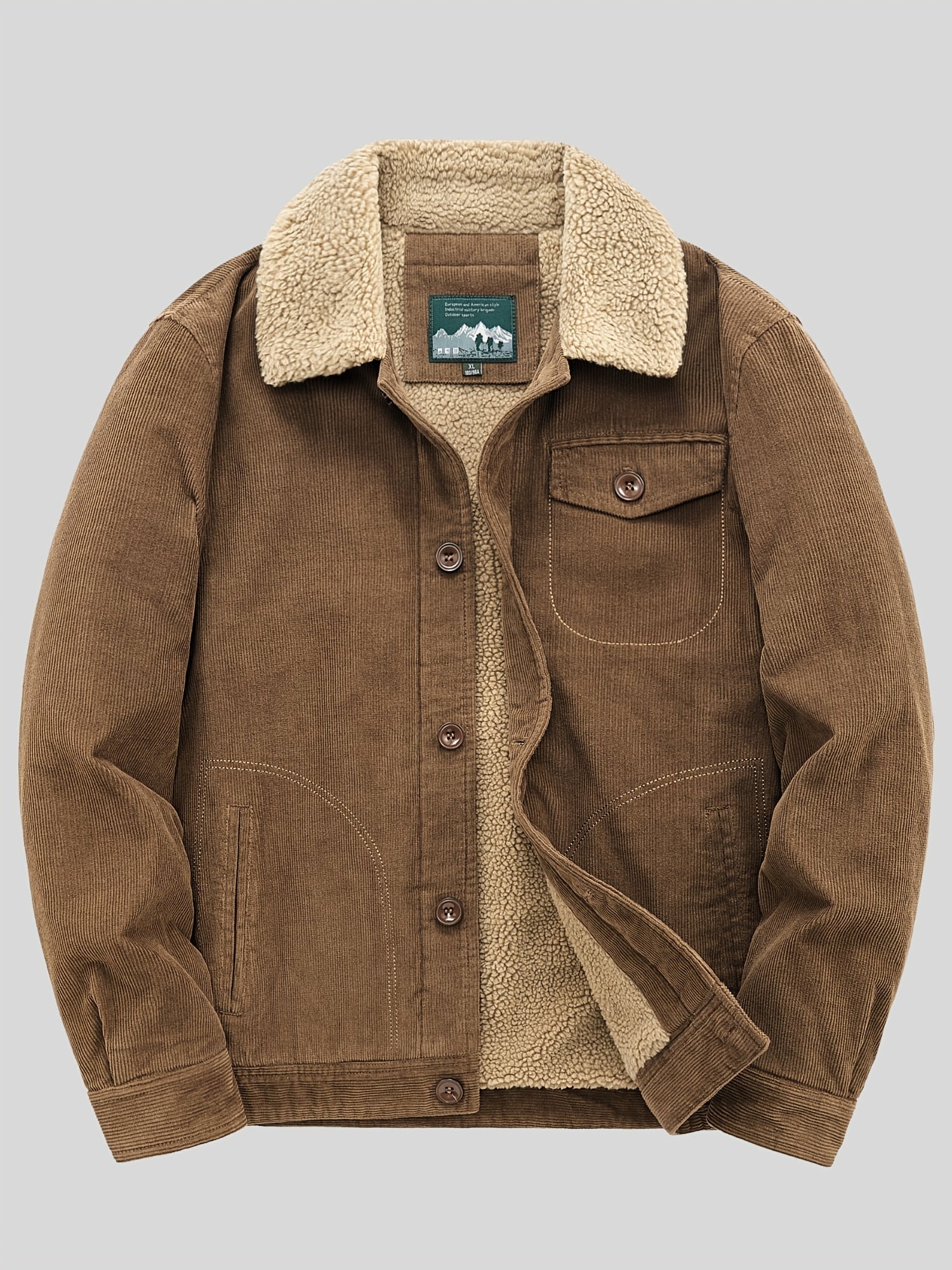 Men's Warm Fleece Full Zip Jacket Lightweight Soft Coat