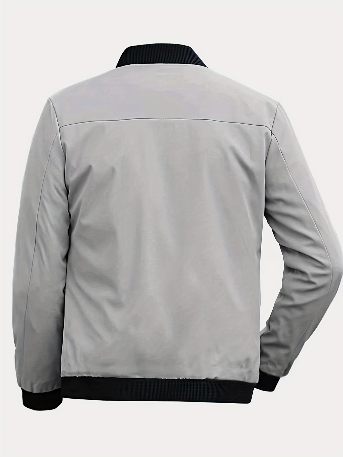 Men's Sherpa Lined Stand Collar Jacket with Zipper