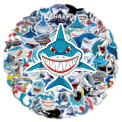 50pcs Shark Stickers Waterproof Vinyl Decals for Snowboards Bikes Computers