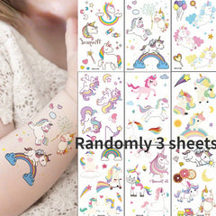 Spaceship Unicorn Robot Tattoo Stickers Waterproof