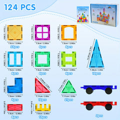 Magnetic Building Blocks 124pcs Learning Educational Toys