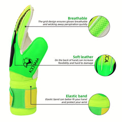 Soccer Goalie Gloves Strong Grip Green