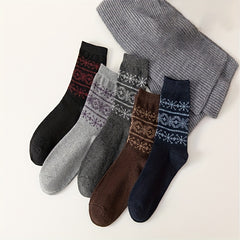 Snowflake Print Mid Tube Socks Women's Stockings
