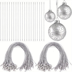 1000pcs Silver Christmas Rope Decoration With Snap Fastener Pre Cut Polyester