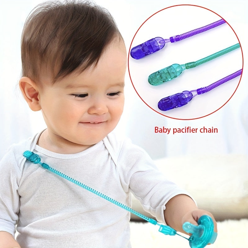Retractable Baby Pacifier Clip Anti-drop Chain Silicone Holder Teether Chain