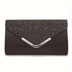 Sequins Flap Clutch Evening Party Bag Metal Chain Cocktail Shoulder