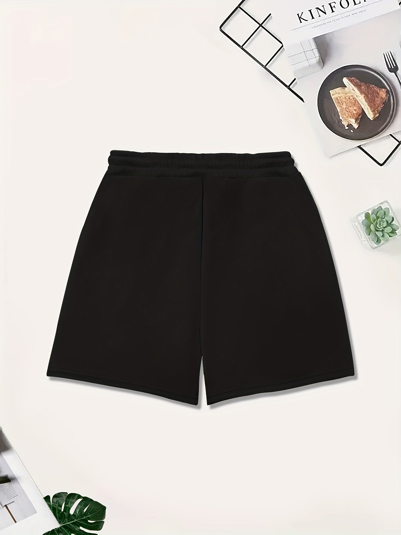  Fleece Lined Drawstring Sporty Shorts