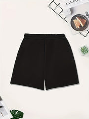  Fleece Lined Drawstring Sporty Shorts
